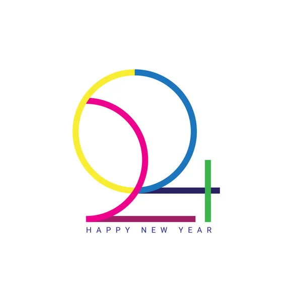 2024 Konsep Desain Logo Tipografi Selamat Tahun Baru 2024 Logo - Stok Vektor