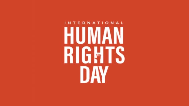 Typography Animation Human Rights Human Rights Day — Stock Video