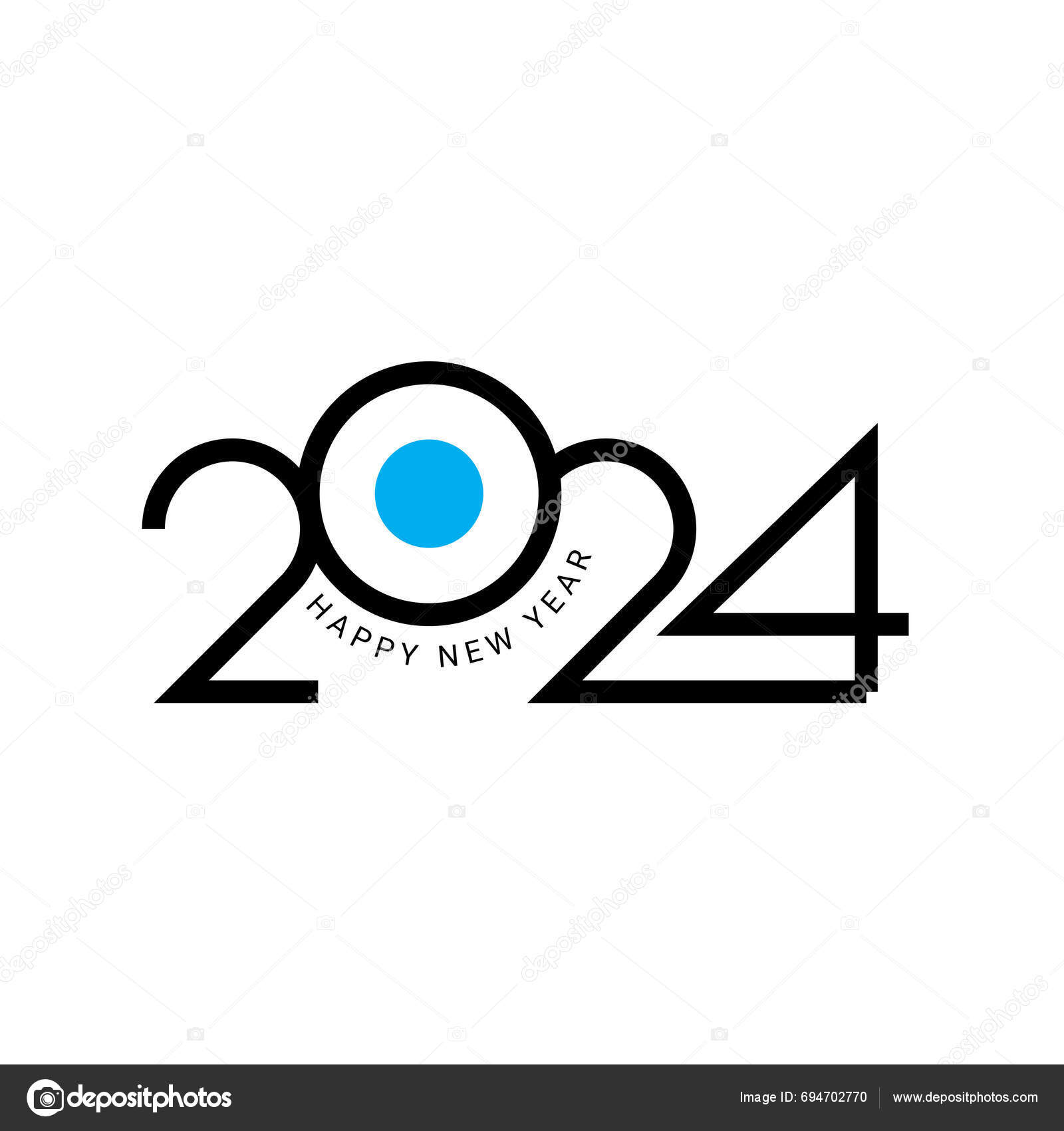 2024 Typography Logo Tasarımı Konsepti Mutlu Yıllar 2024 Logo Tasarımı