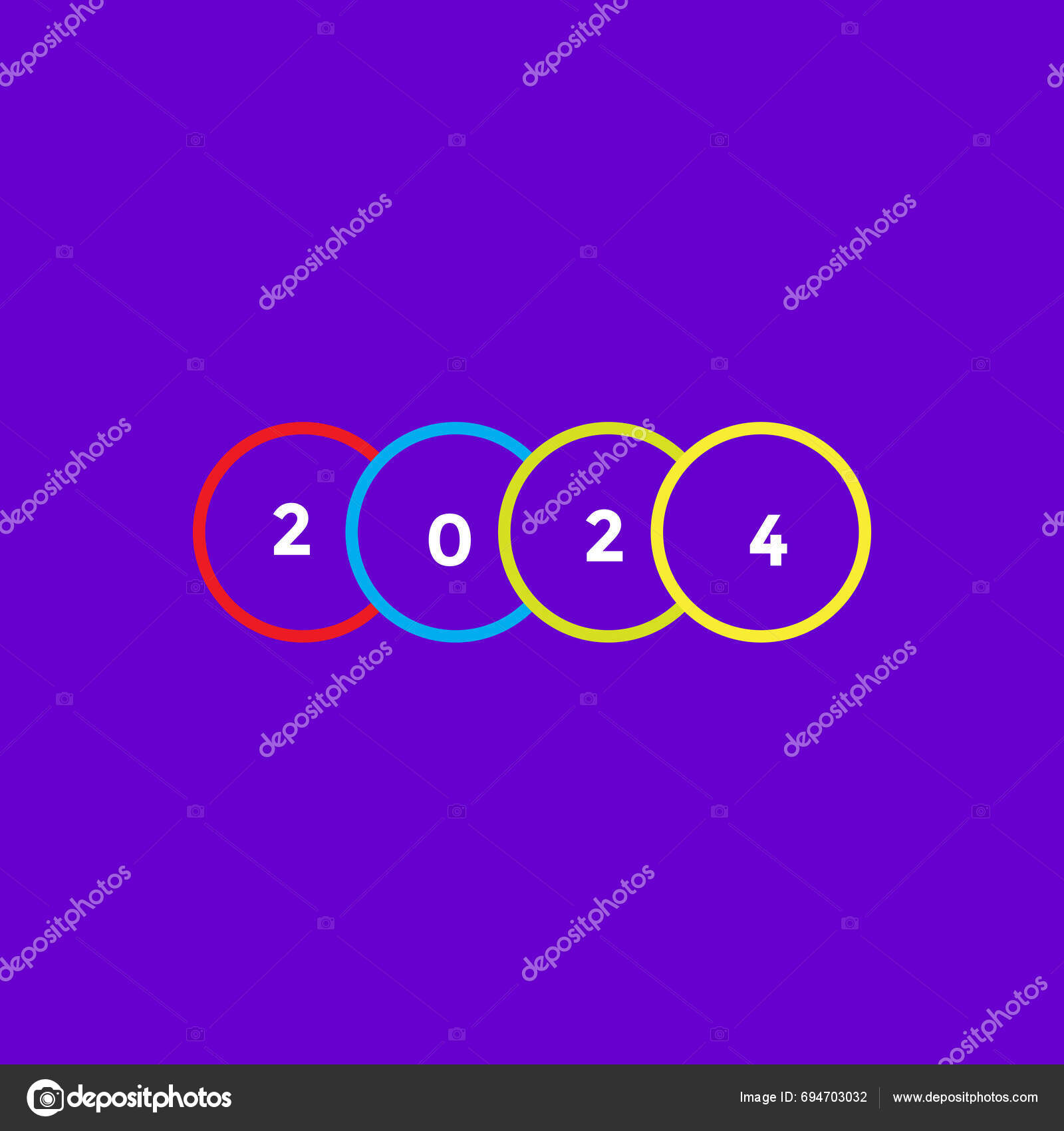 2024 Typography Logo Tasarımı Konsepti Mutlu Yıllar 2024 Logo Tasarımı