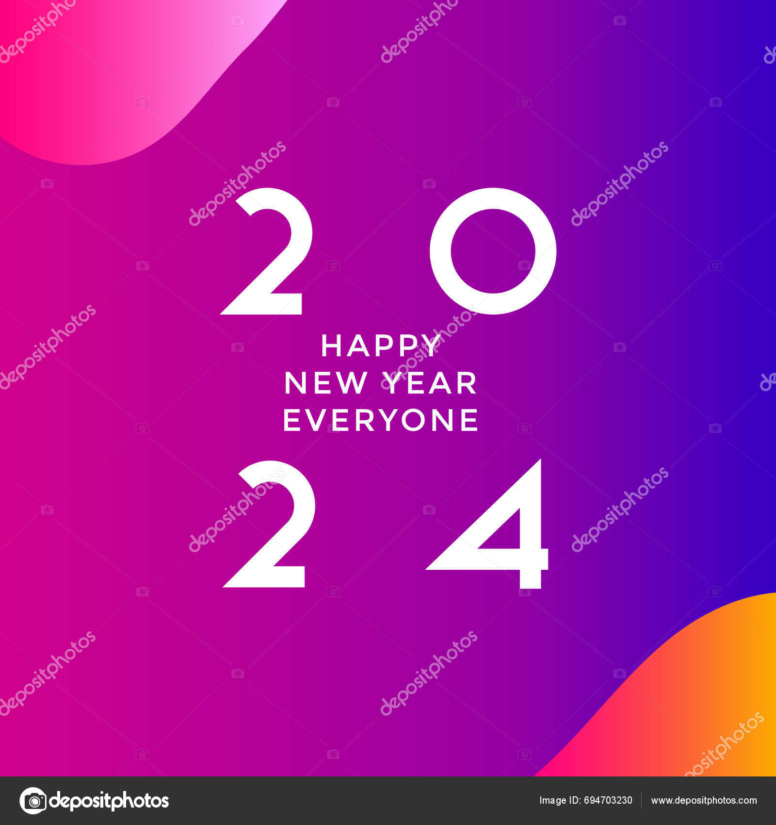 2024 Typography Logo Tasarımı Konsepti Mutlu Yıllar 2024 Logo Tasarımı