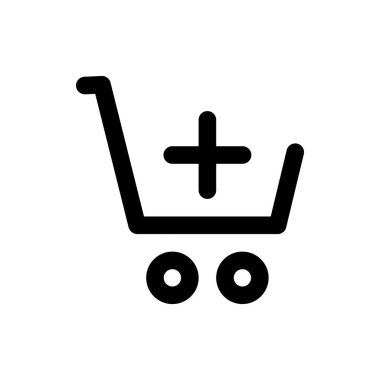 Alışveriş arabası ikonu, düz tasarım. Beyaz arkaplanda izole.