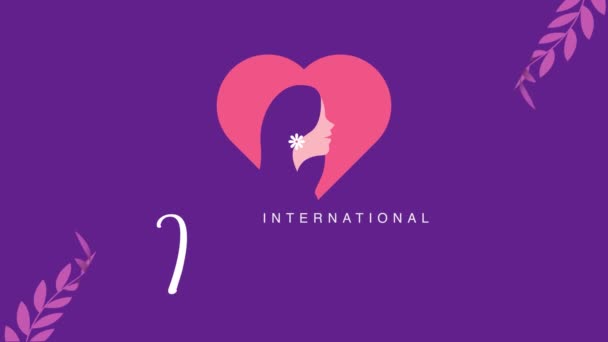 Desain Gerakan Untuk Merayakan Hari Wanita Internasional Dengan Tema Inklusi — Stok Video