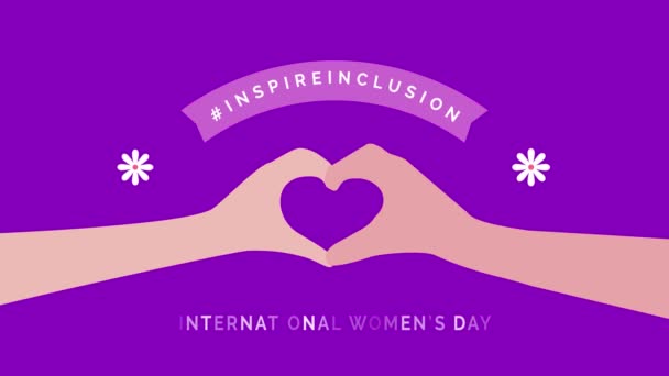 Дизайн Движения Празднования Международного Женского Дня Вдохновением Темы Включения Разрешение — стоковое видео