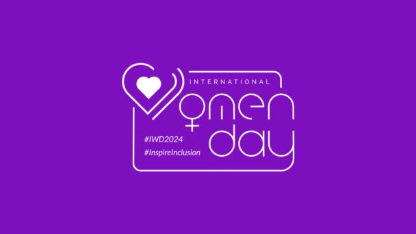 Projekt Dla Uczczenia Międzynarodowego Dnia Kobiet Tematem Inspire Inclusion Rozdzielczość — Wideo stockowe