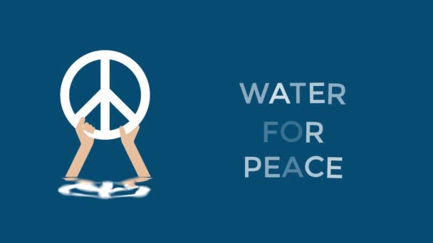 Motion Design Voor Wereldwaterdag Met Water Voor Vrede Thema — Stockvideo