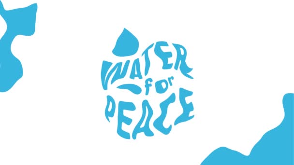 Motion Design Światowy Dzień Wody Wodą Temat Pokoju — Wideo stockowe