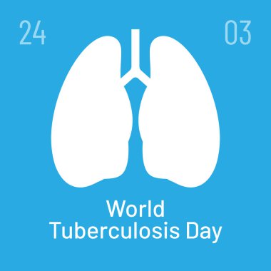 Dünya Tüberküloz Günü için tasarım, 24 Mart. Vektör illüstrasyon biçiminde TB farkındalık işareti ve tıbbi dayanışma günü konsepti