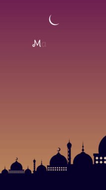 Sosyal medya hikayesi için dikey İslami arka plan. 4k çözünürlüğü