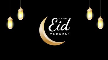 Kurban Bayramı hareketli grafik animasyonla karşılanıyor. 4K çözünürlüğü. İngilizce çevirisi mutlu bayram mübarek