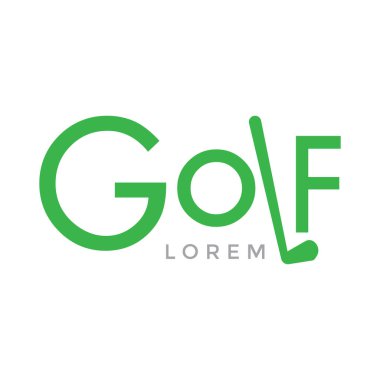 Yeşil renkli logotype tasarım golf