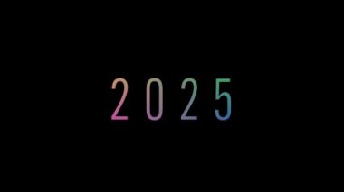 Unutulmaz bir geri sayım deneyimi için canlı efektler ve canlı geçişlerle dolu dinamik bir 2025 metin animasyonuyla yeni yılı kutlayın..