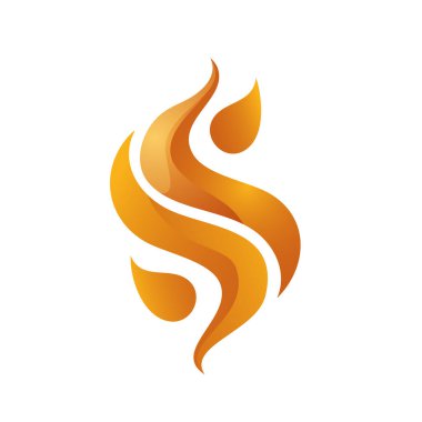 Altın-turuncu tonlarda yanan stilize bir alev, gücü, güveni ve yeniliği simgeliyor..