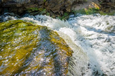 Brock Patikası 'ndaki kayaların üzerinde küçük bir şelale.