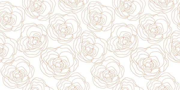 Delicado Rosa Flor Linha Arte Desenho Mão Para Design Superfície — Vetor de Stock