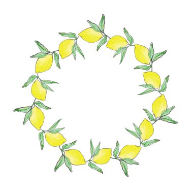 Limon çelenkleri ve pankartlar, el ilanları için yapraklar, davetiyeler