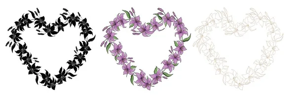 Квітка Лілії Білому Тлі Вектор Елегантна Лінія Мистецтва Лілія Квіти — стоковий вектор