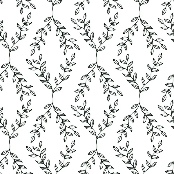 Doodle iz bırakmadan güzel çizgili yapraklar bırakıyor. Vektör arkaplanı