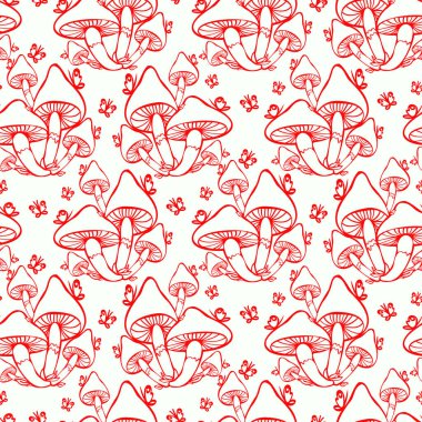 Mantar ile sonbahar seamless modeli