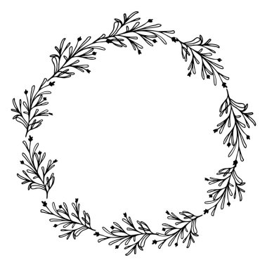 Düğün kartı tasarımı için yeşil el drwan elementleri