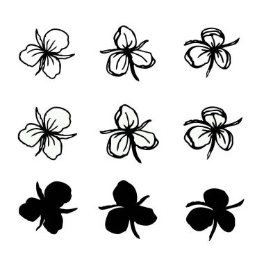 Tasarım için yeşillik el drwan elementleri