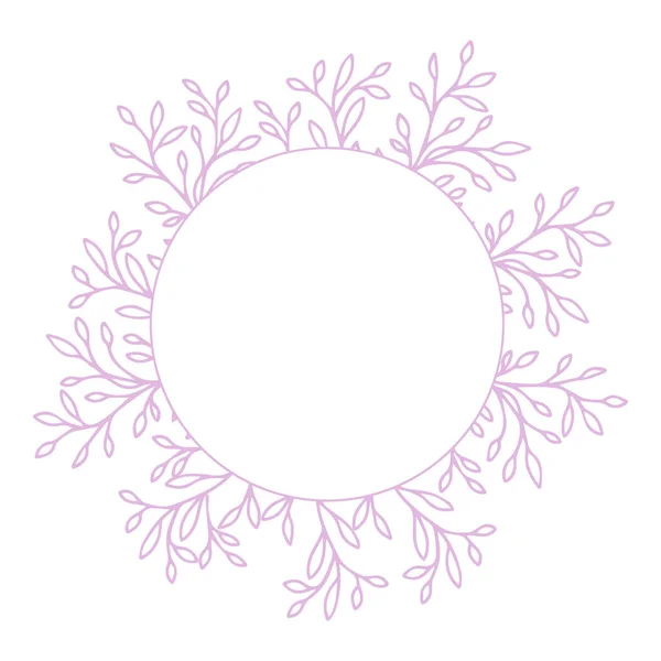 Floral Απλό Σχέδιο Φύλλα Χέρι Που Γραμμή Βότανο Γάμου Φύλλα — Διανυσματικό Αρχείο
