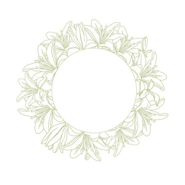 Lily çiçekli baş çelengi düğün tasarımı için. Zambaklı şirin bir çelenk