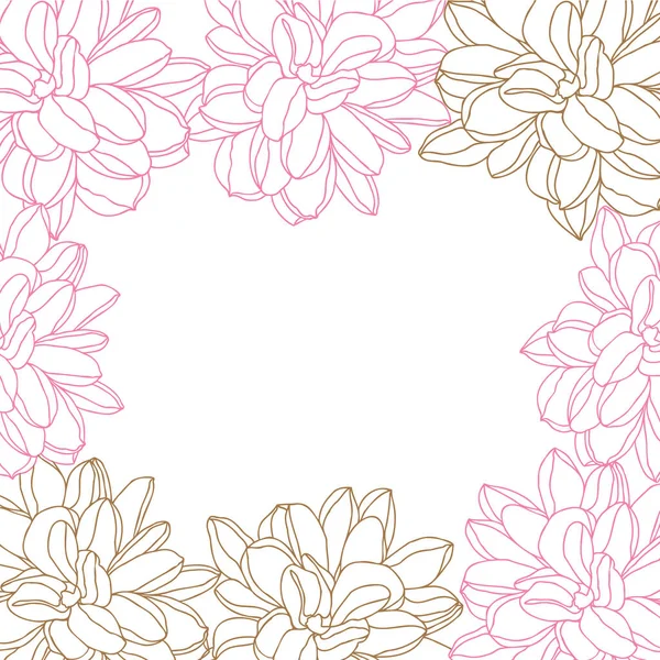 Dahlia Line Art Flower Head Surface Design — Stockový vektor