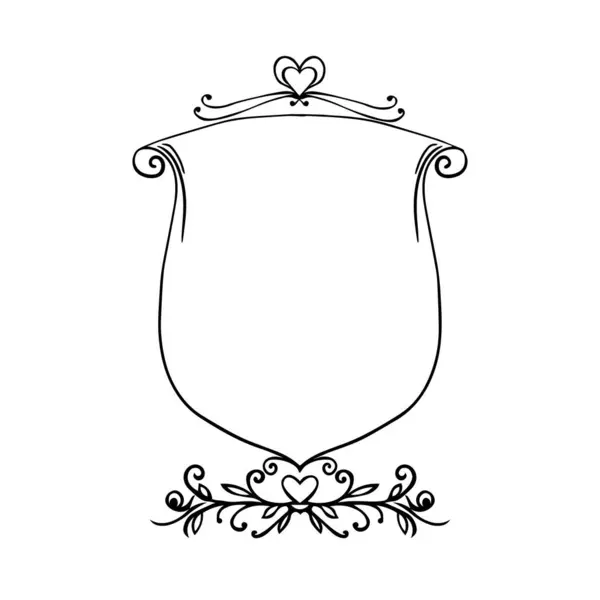 Wappen Bannerrand Für Einladung Oder Karte — Stockvektor
