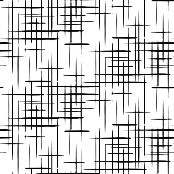 Abstraktes Geometrisches Muster Mit Streifenmuster Nahtloser Vektorhintergrund Handbemalte Nahtlose Geometrische — Stockvektor
