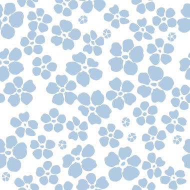 Unutma beni. Çiçeksiz desen. Tekstil için mavi renk.