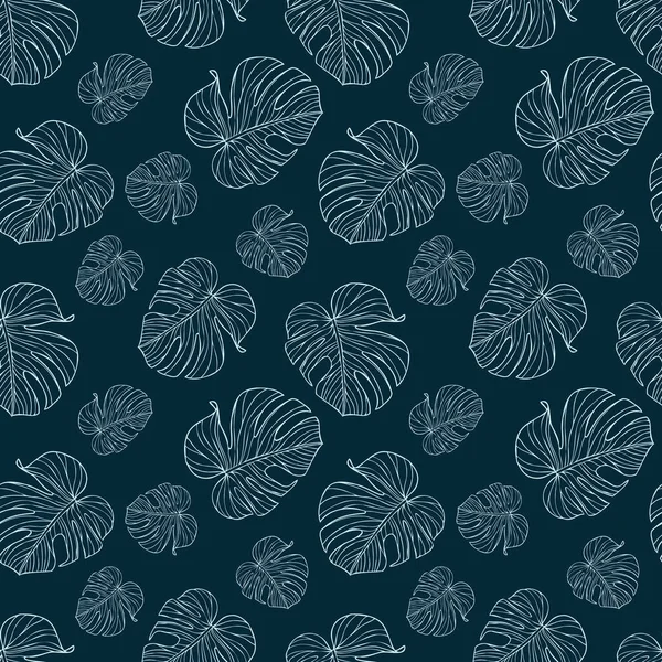 Monstera leaves seamless pattern for textile or wallpapers. Vector tropical leaves background