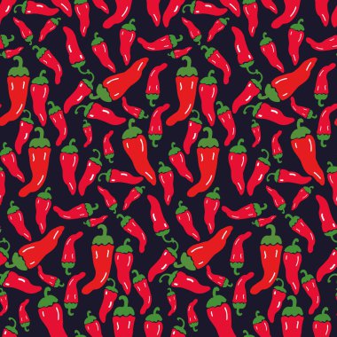 Soğuk biber dikişsiz şablon vektör arkaplanı 