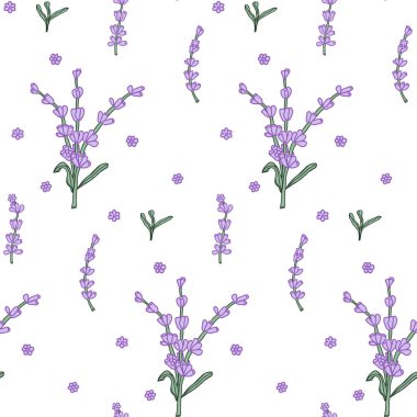 Tekstil için renksiz lavanta çiçeği deseni.