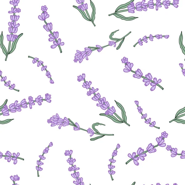 Lavendel Bunte Blume Nahtlose Muster Für Textilien — Stockvektor