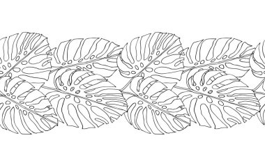 Canavar ormanı afiş bırakır, kumaş ya da duvar kağıtları için çiçeksiz pansiyoner. Vektör tropikal ormanı modern arkaplanı terk ediyor.