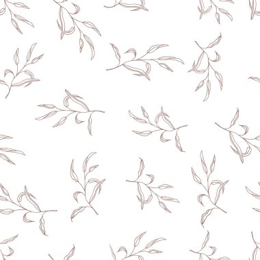 Yeşillik çizgisi sanat yaprakları, el çizimi basit çiçek desenleri, pastel renkler. İzler için vektör arkaplanı, tekstil kumaşı, duvar kağıtları, hatıra defteri, ambalaj kağıdı