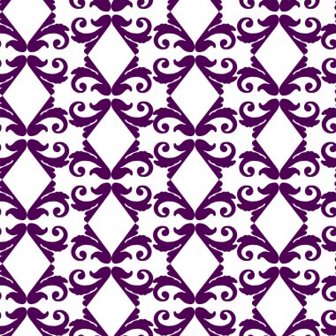 Vektör damaske klasik barok süsü. Retro desenli antika tarzı. Kusursuz lüks menekşe geometri kalıbı. Kraliyet duvar kağıdı. Gotik bir geçmişi var. Vektör süsü