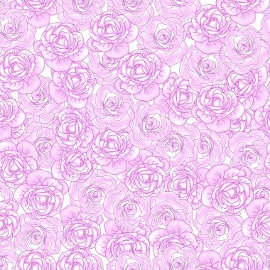 Kamelya pembesi, pürüzsüz desen. Bahar için narin bir çiçek başı, kız işi bir arka plan. Tekstil, albüm, kumaş, duvar kağıdı, kart, davet için vektör illüstrasyonu.