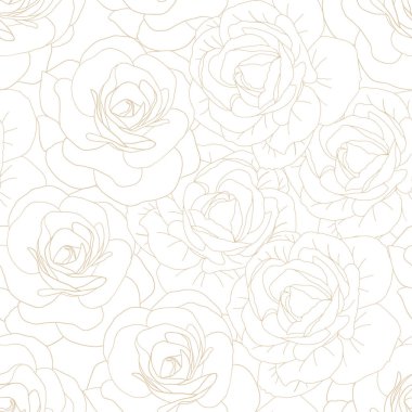Kamelya bej çizgisi, çiçek desenli. Bahar için narin bir çiçek başı, kız işi bir arka plan. Tekstil, albüm, kumaş, duvar kağıdı, kart, davet için vektör illüstrasyonu