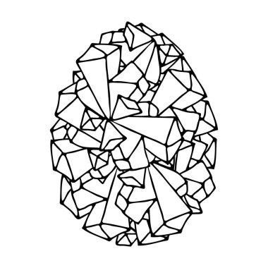 Paskalya yumurtası kristal eli geometri elementlerini çekti. Kart veya davetiyeler için vektör çizimleri, çocuklar ve yetişkinler için boyama kitabı.