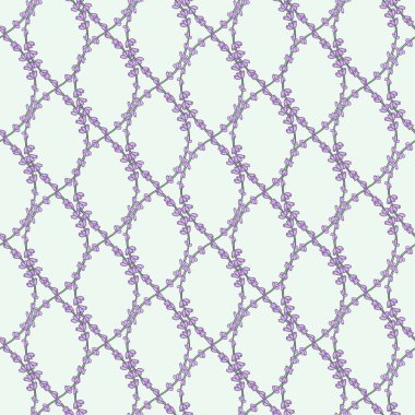 Tekstil, kumaş, albüm için lavanta renkli, dikişsiz desen. Yaz çiçeği vektör arkaplanı