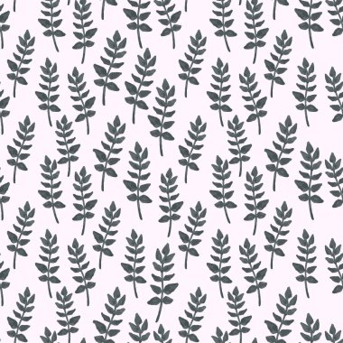 Tekstil, kumaş, duvar kâğıdı, hatıra defteri ve kapak için kusursuz desen bırakır. Vektör el çizimi arka plan pastel gri renkte.