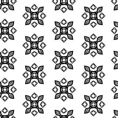 Modern siyah beyaz dantelli, pürüzsüz desen. Boyama kitabı, kumaş, albüm, basit motif tasarımı için soyut geometri arkaplanı.