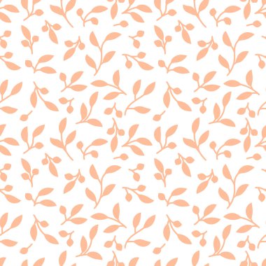 Hassas çiçek yaprakları, el yapımı bitkiler, tekstil ya da duvar kâğıdı ve defter kağıtları gibi pürüzsüz desenler bırakır. Şeftali tüyü rengi 2024 vektör arkaplan.