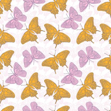 Kelebeklerin mürekkepsiz çizgileri, tekstil, kumaş, duvar kâğıdı ve albüm için arka plan oluşturur. Yüzey tasarımı için kanatlı böcekler.