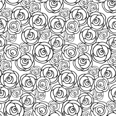 El değmemiş beyaz arka planda küçük siyah güllerin yer aldığı narin, tekrarlayan bir desen. Zarif ve minimalist bir estetik yaratmak için ideal..