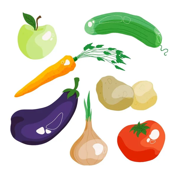 Různé Zeleniny Ručně Kreslený Styl Krásy — Stock fotografie