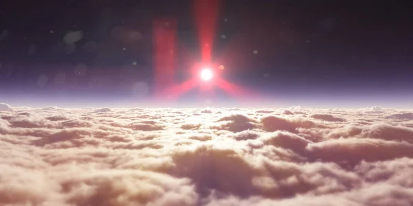 Όνειρο Πετούν Πάνω Από Σύννεφα Φως Ακτίνα Απόδοση Εικονογράφηση — Φωτογραφία Αρχείου