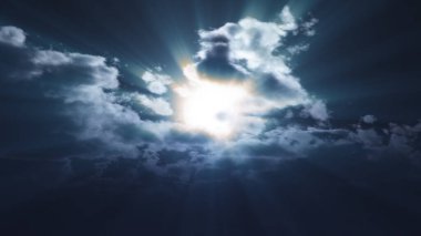 Gece vakti dolunay gökyüzü bulutu, 3 boyutlu resimleme